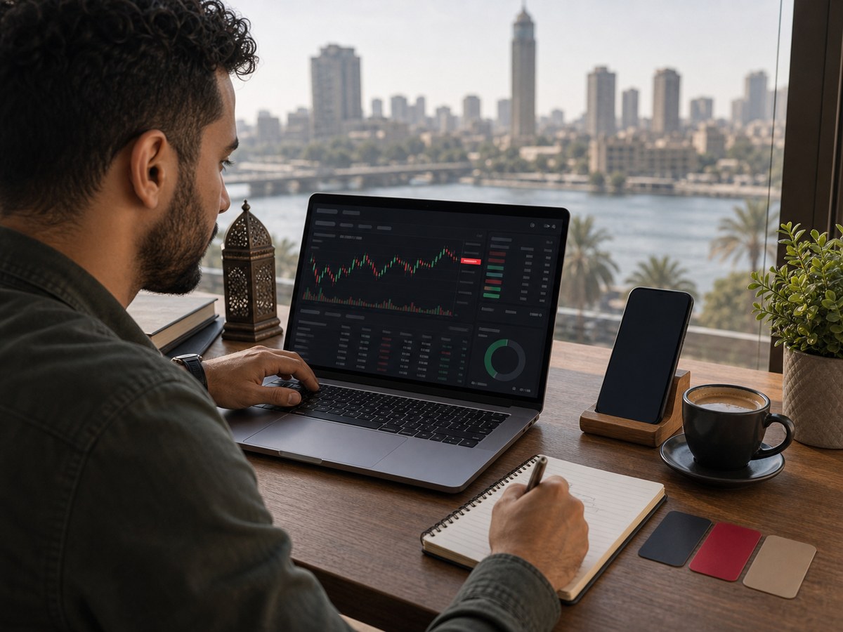 مستخدم مصري يراجع تحويل كريبتو من منصة تداول قبل الإرسال لصفحة تحويل USDT من Binance إلى RedotPay